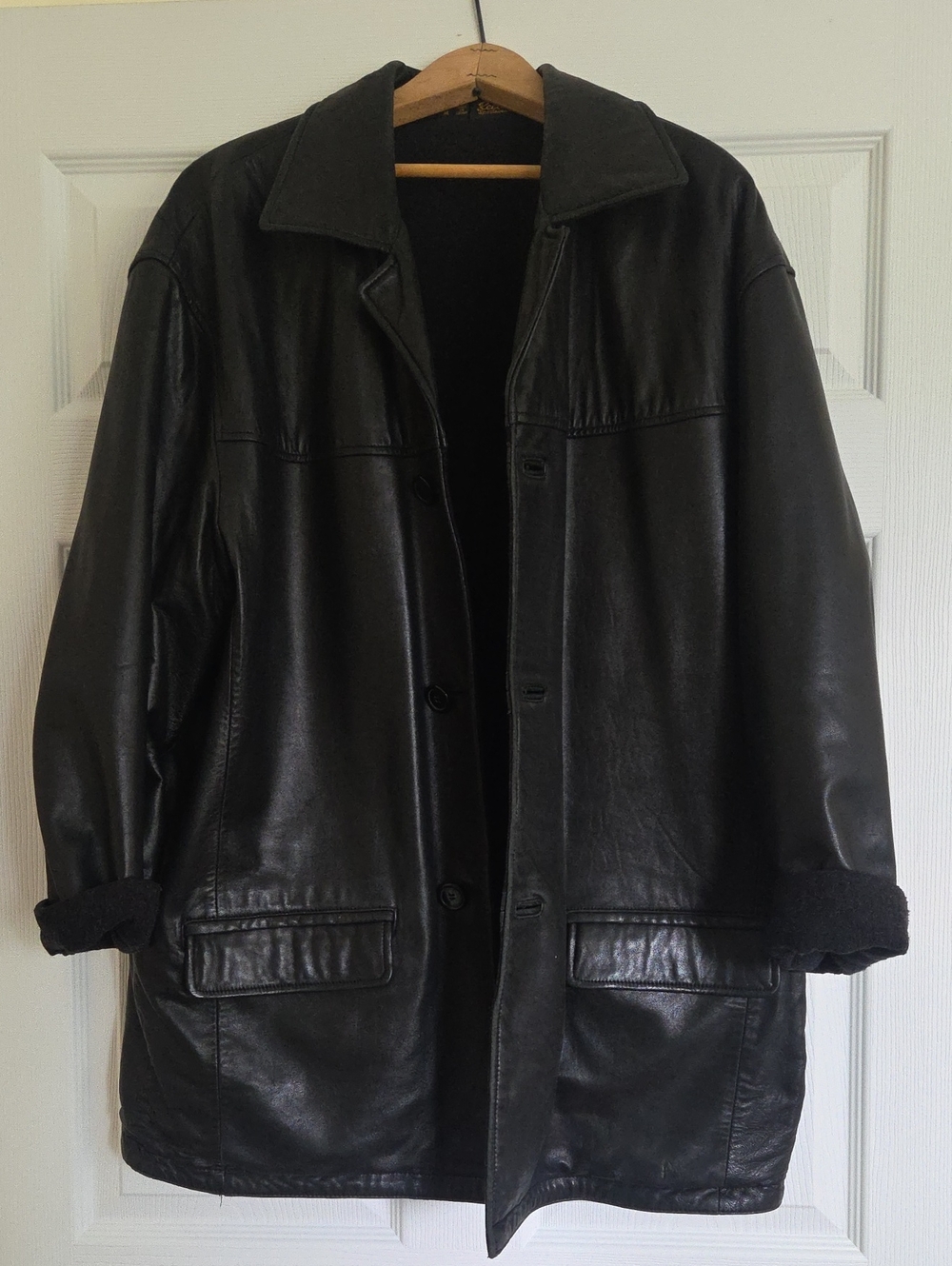 Reed Leather Barn Coat Reversible Wool M